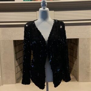 INC International Concepts Black Sequin Blazer